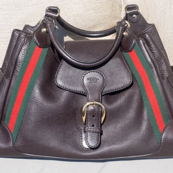 Gucci Heritage Web Leather Shoulder Bag - Picture 15 of 16
